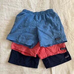 Patagonia Kids' Shorts Trio - Blue, Coral, Navy
